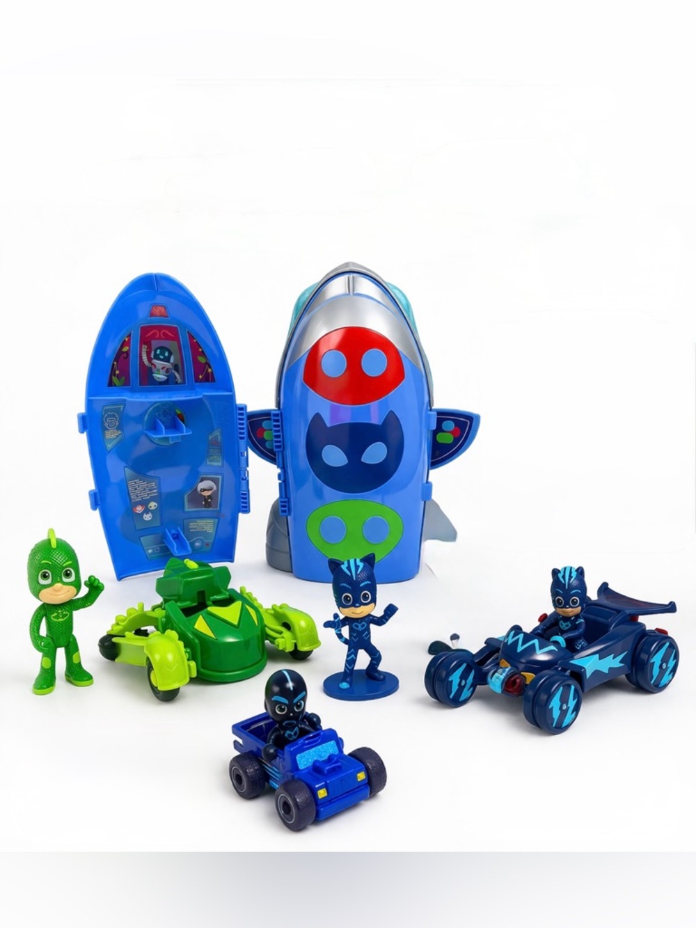 PJ Masks HQ Rocket Playset Catboy Gekko Night Ninja Toy Bundle Lot